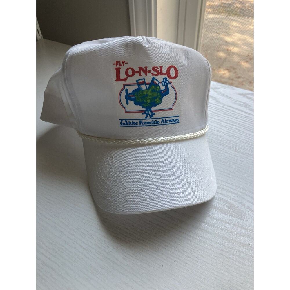 VTG -FLY-LO-N-SLO White Knuckle Airways Snapback Hat Trucker Cap Unique Pilot